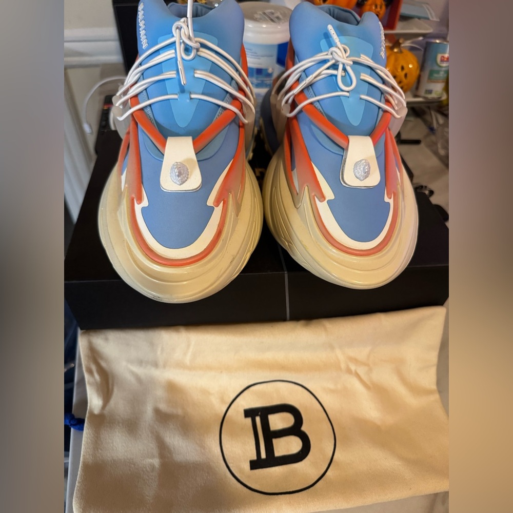 Balmain Blue and Orange Shoes